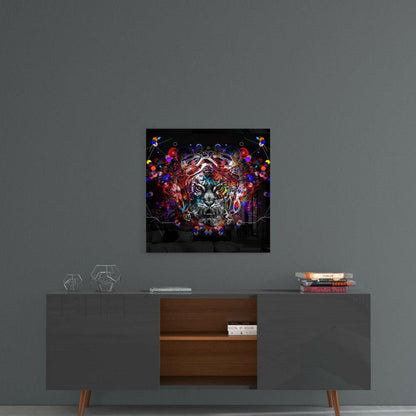 Mechanical Tiger Glass Wall Art