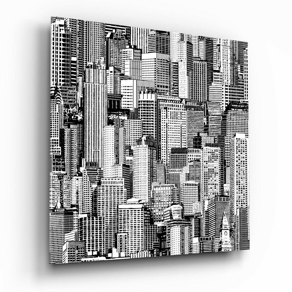 Solitude in the Crowd Glass Wall Art tempered glass print, moody figure design
