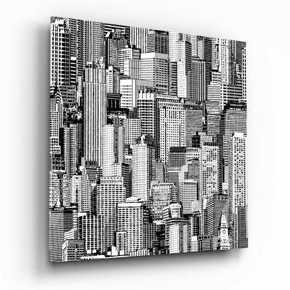 Solitude in the Crowd Glass Wall Art tempered glass print, moody figure design