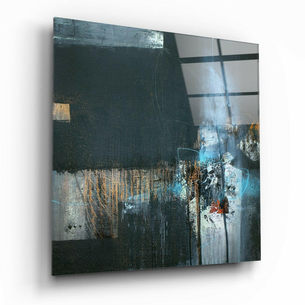 Lost Silhouette Glass Wall Art tempered glass print, moody figure silhouette