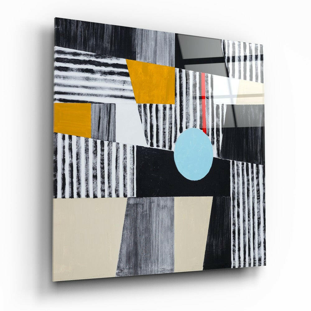 Blue dot pattern glass wall art