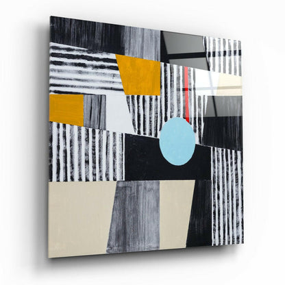 Blue dot pattern glass wall art