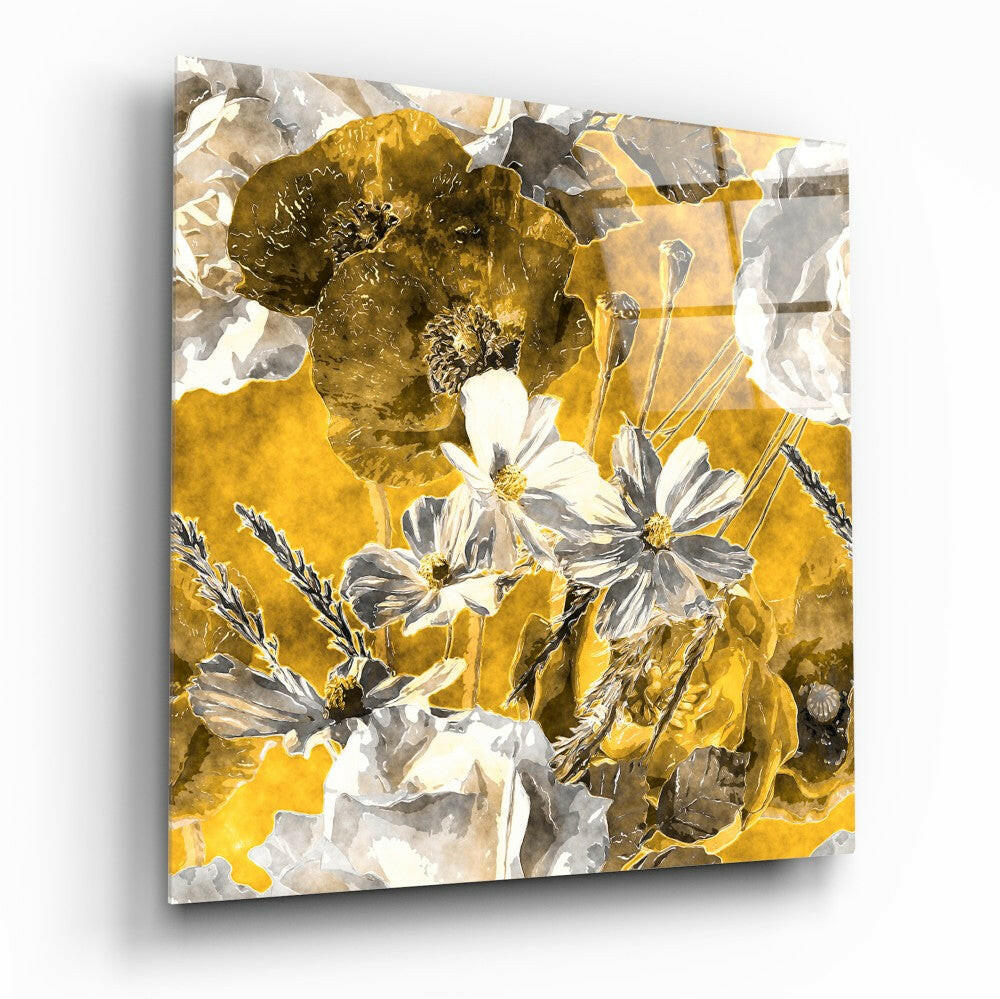 Daisies Glass Wall Art tempered glass print, floral daisy design