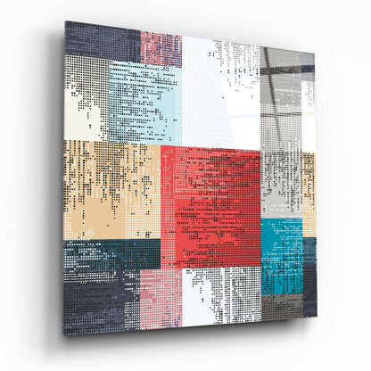 Patchwork Glass Wall Art tempered glass print, eclectic pattern design