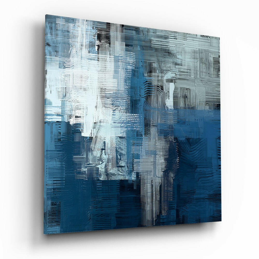 Blue Touch glass wall art