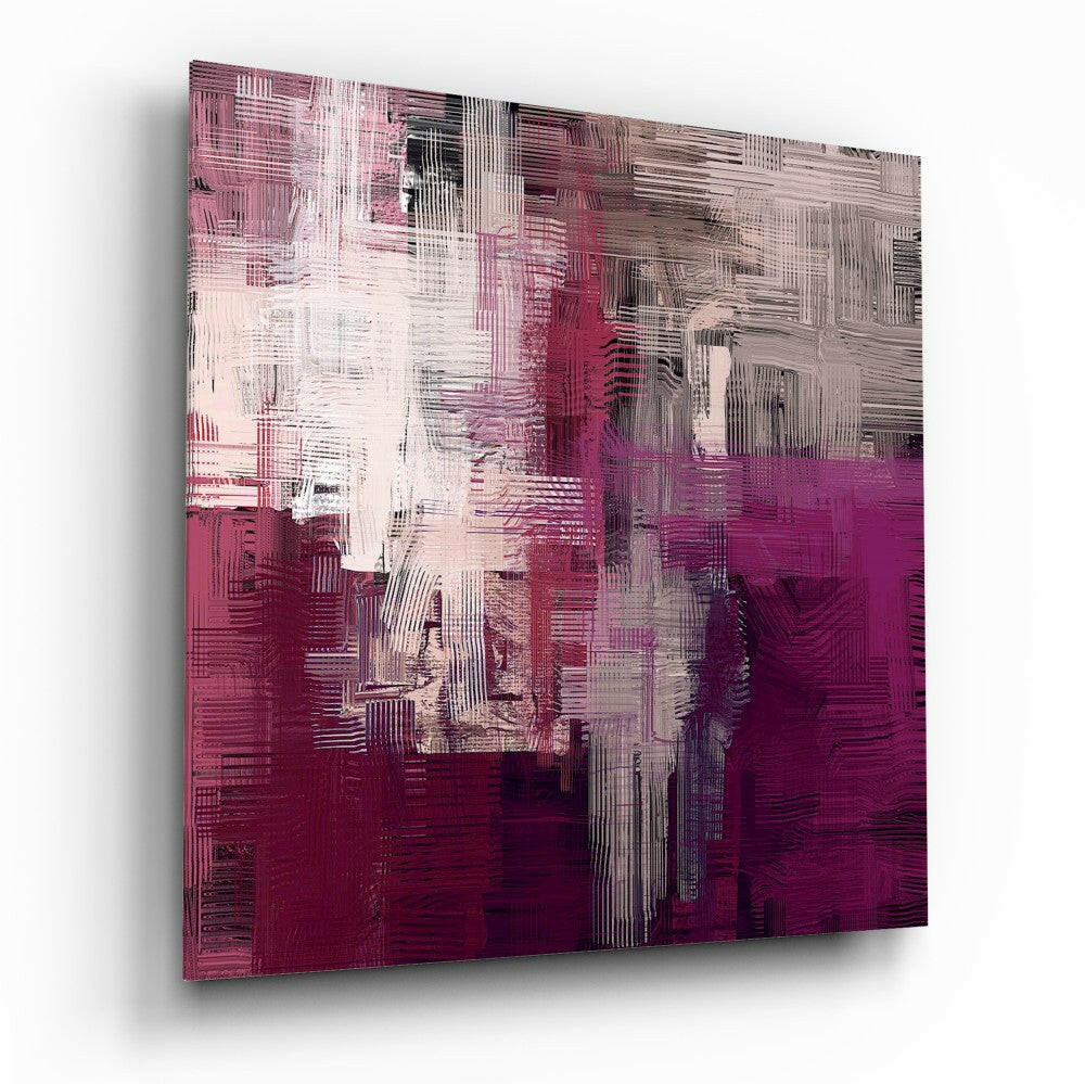 Purple Touch abstract glass wall art