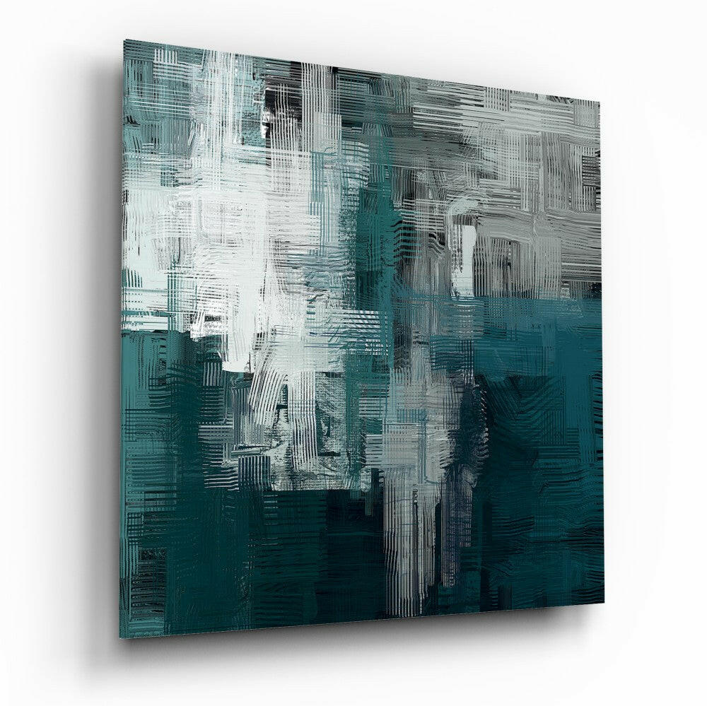 Green Touch Glass Wall Art tempered glass print, modern abstract design
