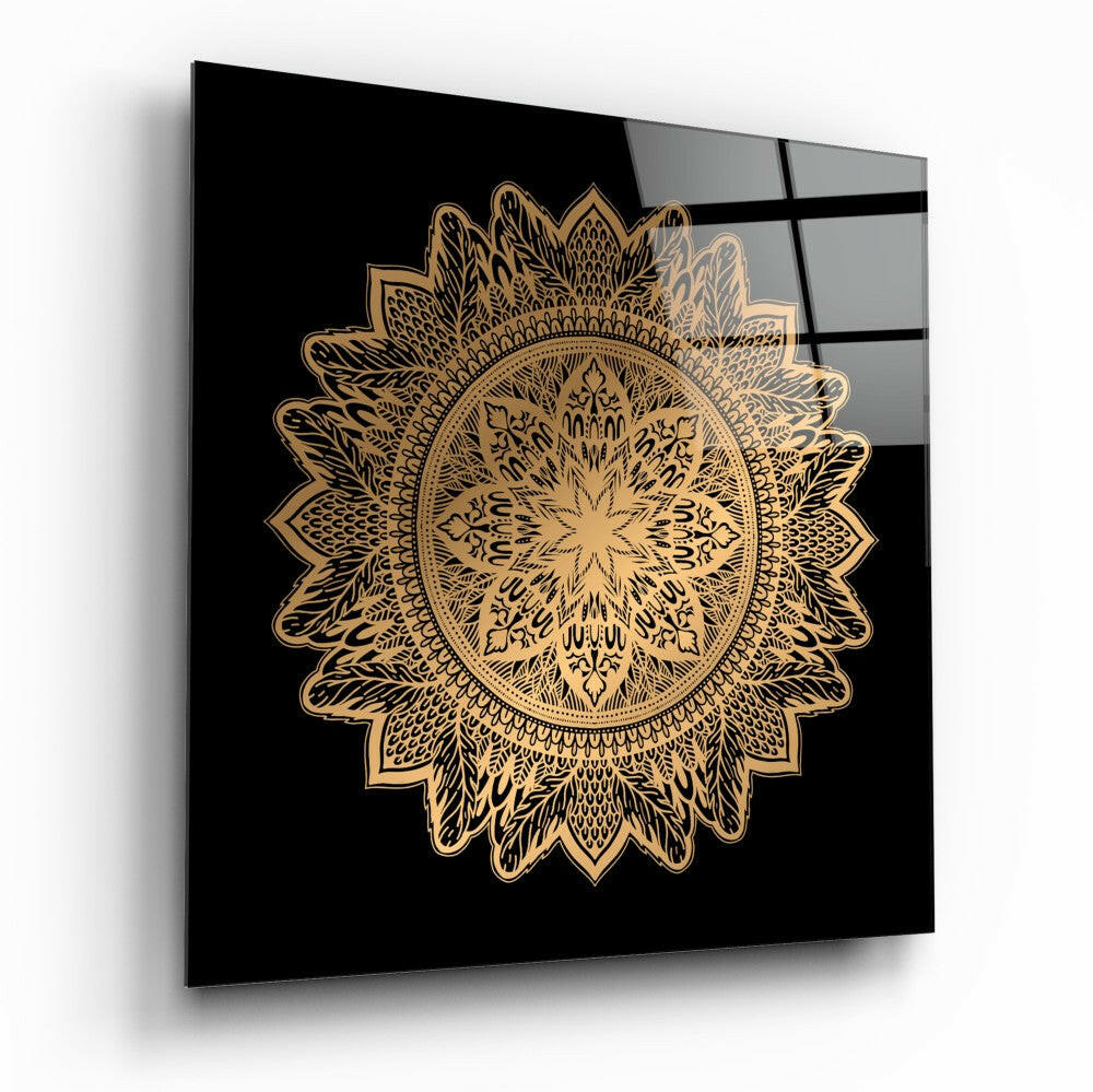 Nostalgic Lace Motif Glass Wall Art tempered glass print, vintage lace design