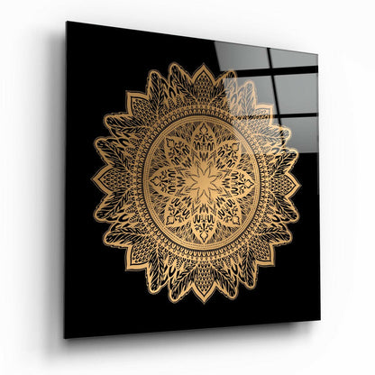Nostalgic Lace Motif Glass Wall Art tempered glass print, vintage lace design