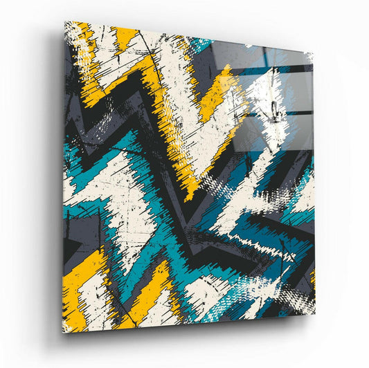 ZigZag glass wall art geometric print