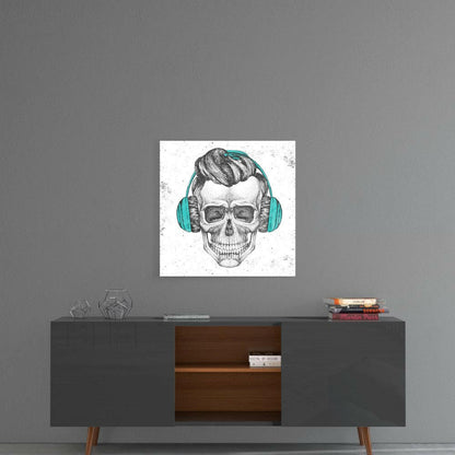 Skull Always Music Glass Wall Art