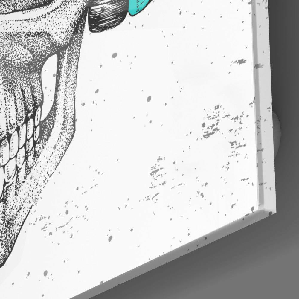 Skull Always Music Glass Wall Art