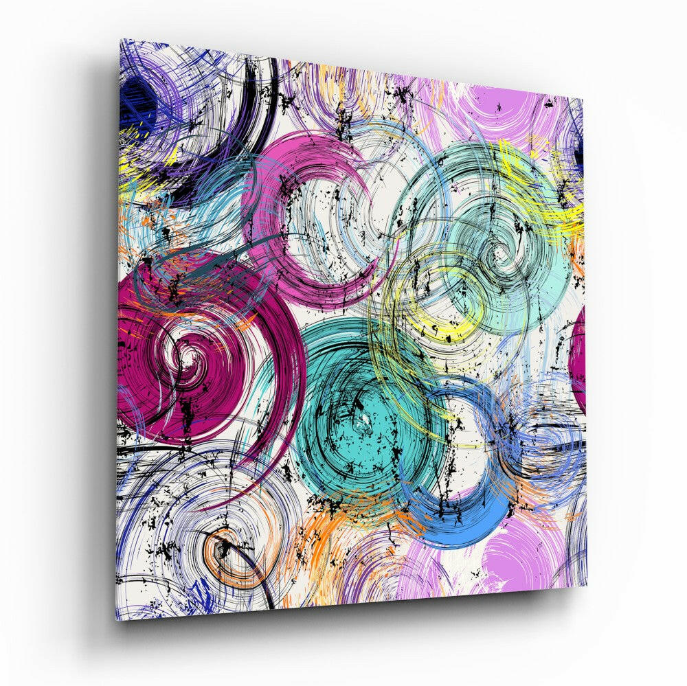 Abstract Snail Shells glass wall art