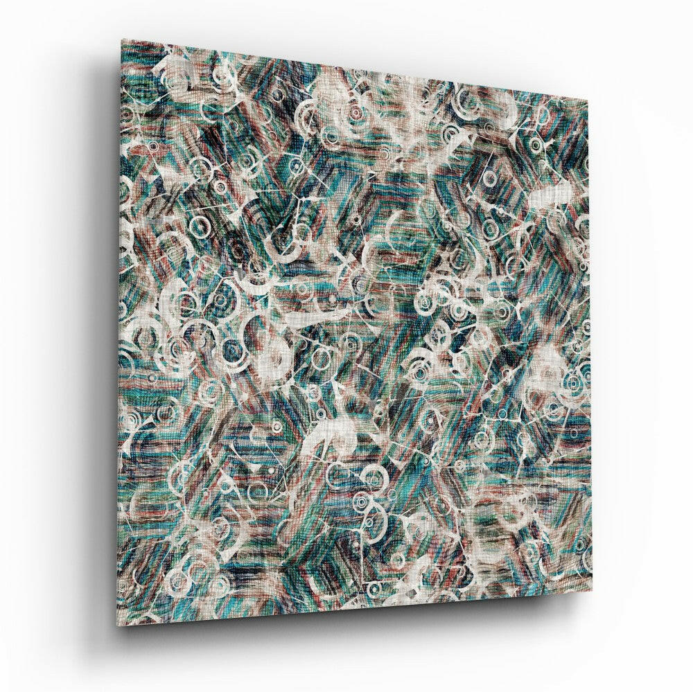 Mystery of Shapes glass wall art with high-gloss tempered glass finish