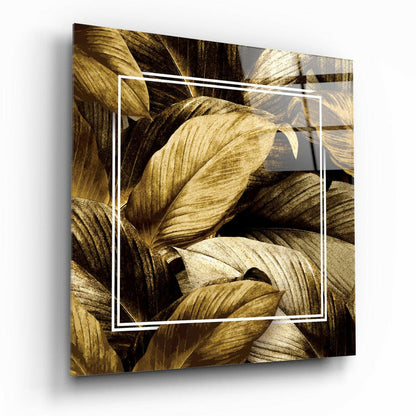 Gold Leaf glass wall art