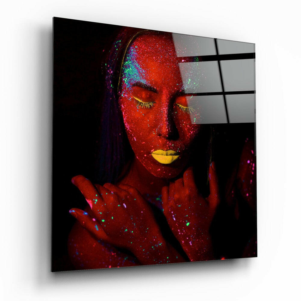 Ruby Woman Glass Wall Art - Pop Art Wall Decor