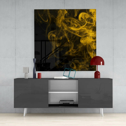 Yellow Smoke Glass Wall Art
