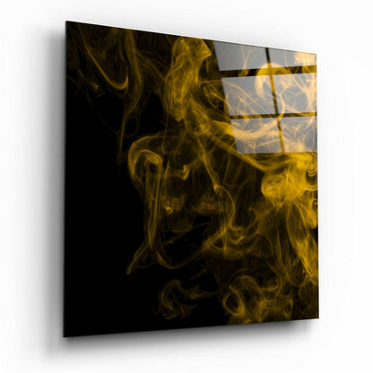 Yellow Smoke glass wall art print