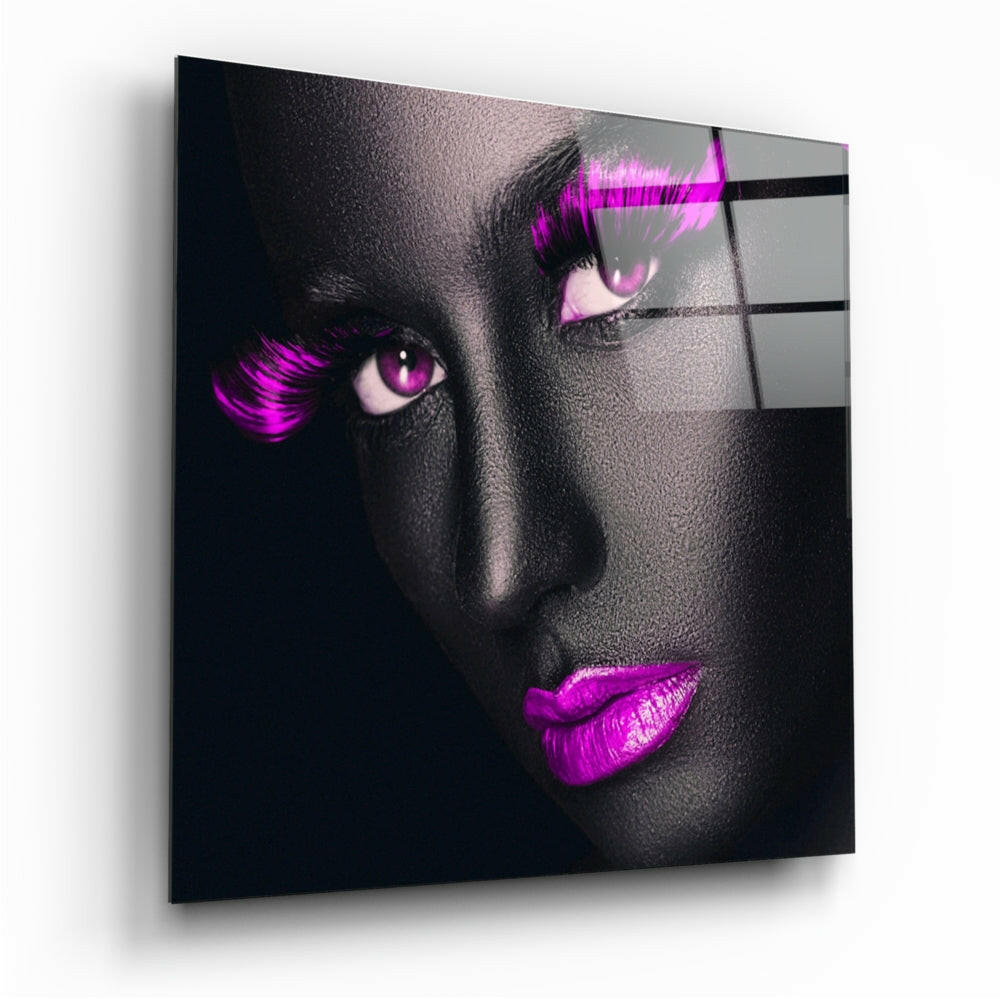 Pink Lashes Glass Wall Art - Pop Art Wall Decor