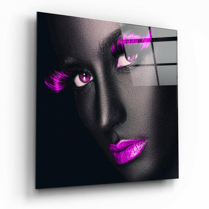 Pink Lashes Glass Wall Art - Pop Art Wall Decor
