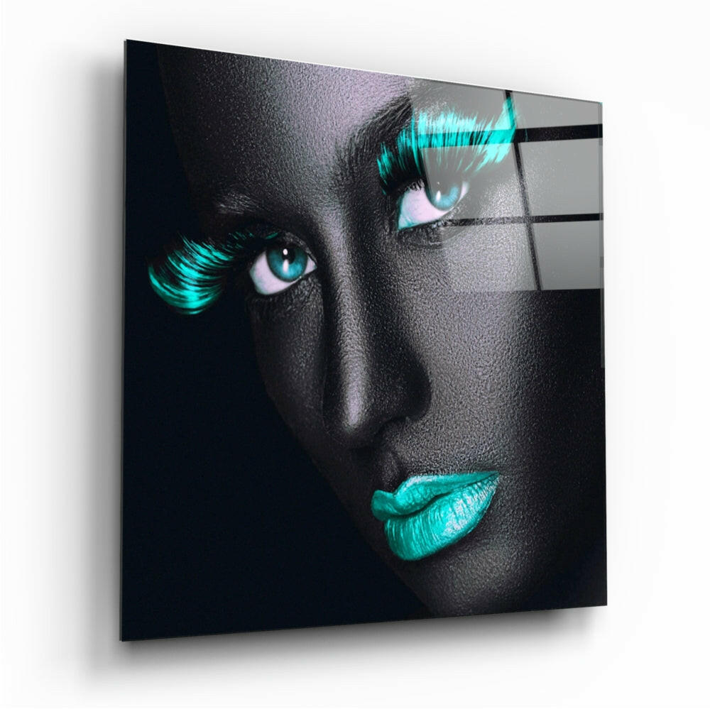 Blue Lashes glass wall art graphic design