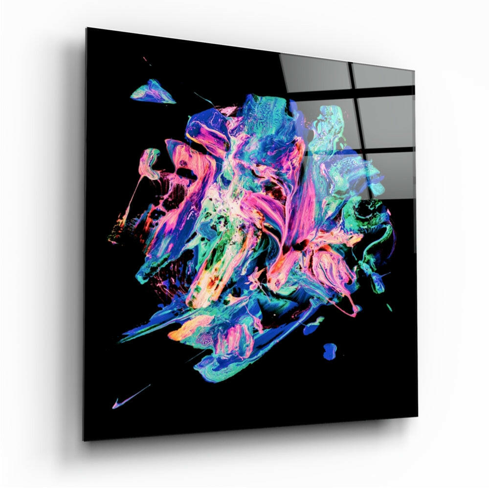 Dance of Colors Glass Wall Art - Bold Abstract Decor