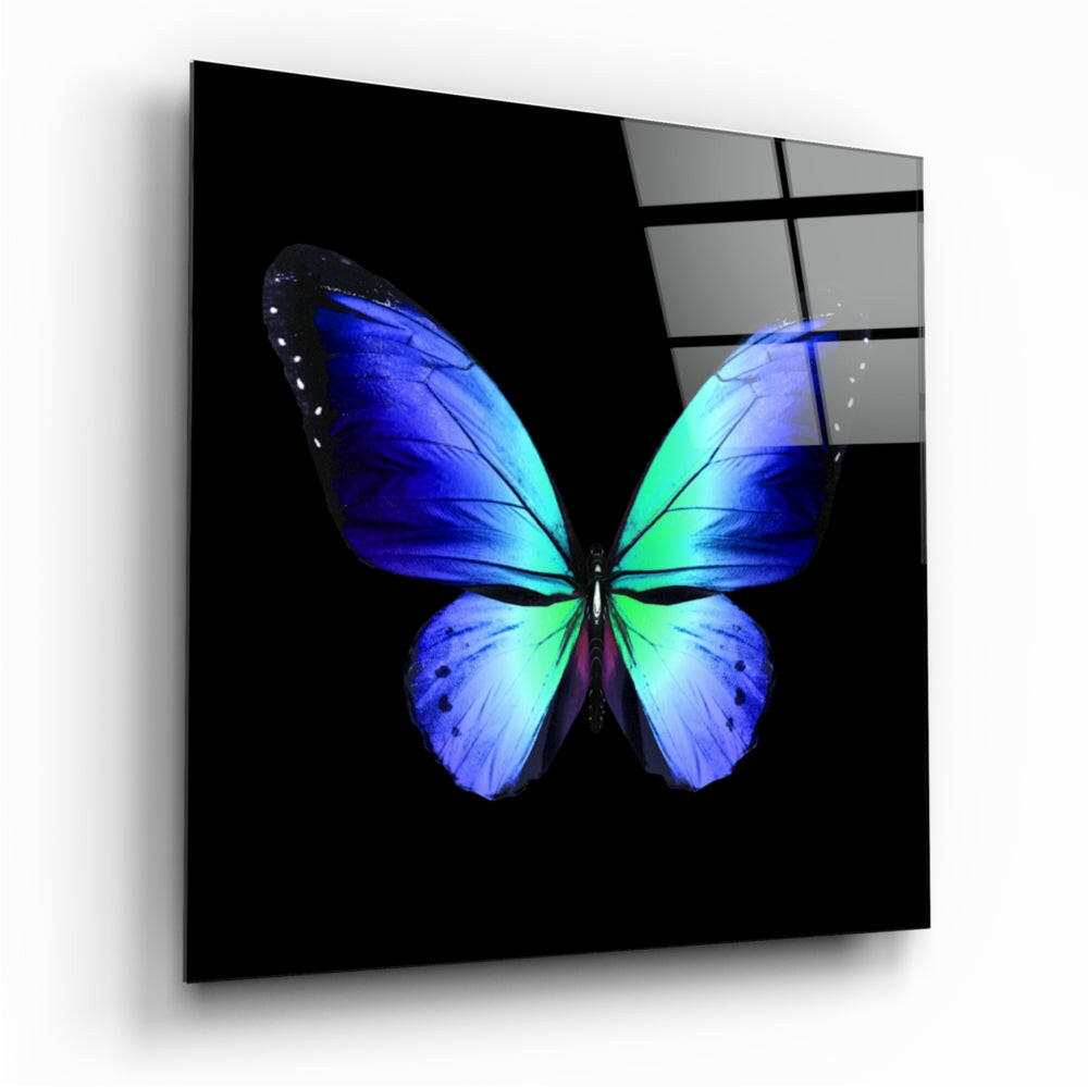 Elegance of the Butterfly glass wall art with high-gloss finish