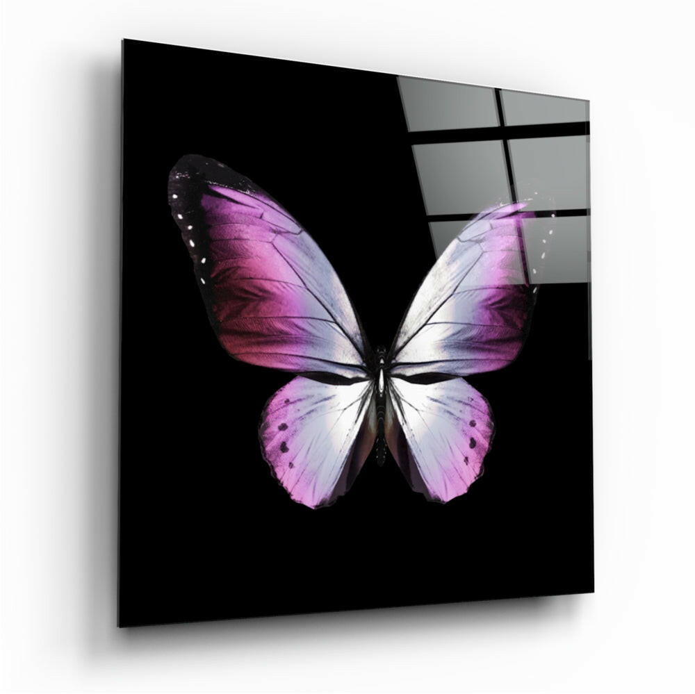 Elegance of the Butterfly glass wall art with high-gloss finish