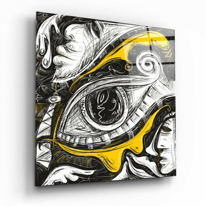 You in My Eye tempered glass wall art displayed on a wall