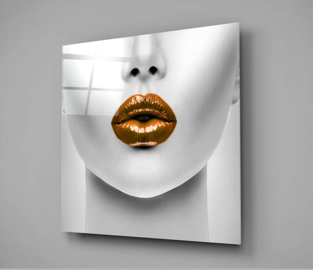 Red Lips Glass Wall Art
