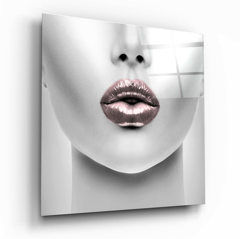 Lips glass wall art tempered glass print