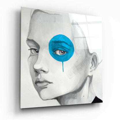 Blue Look glass wall art