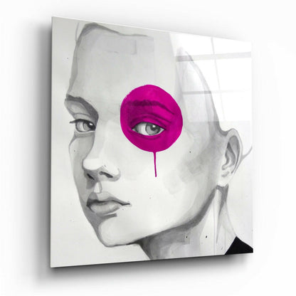 Pink Look glass wall art with high-gloss tempered glass finish