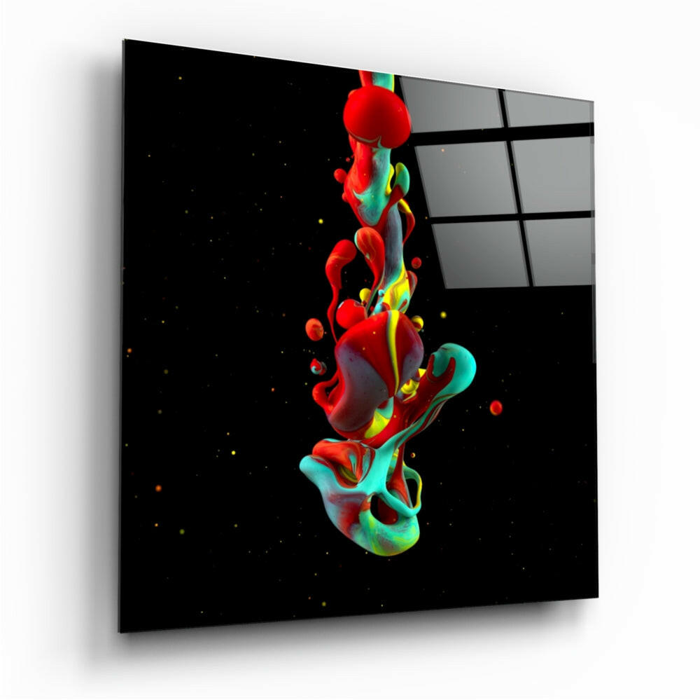 Dance of Colors glass wall art with high-gloss tempered glass finish