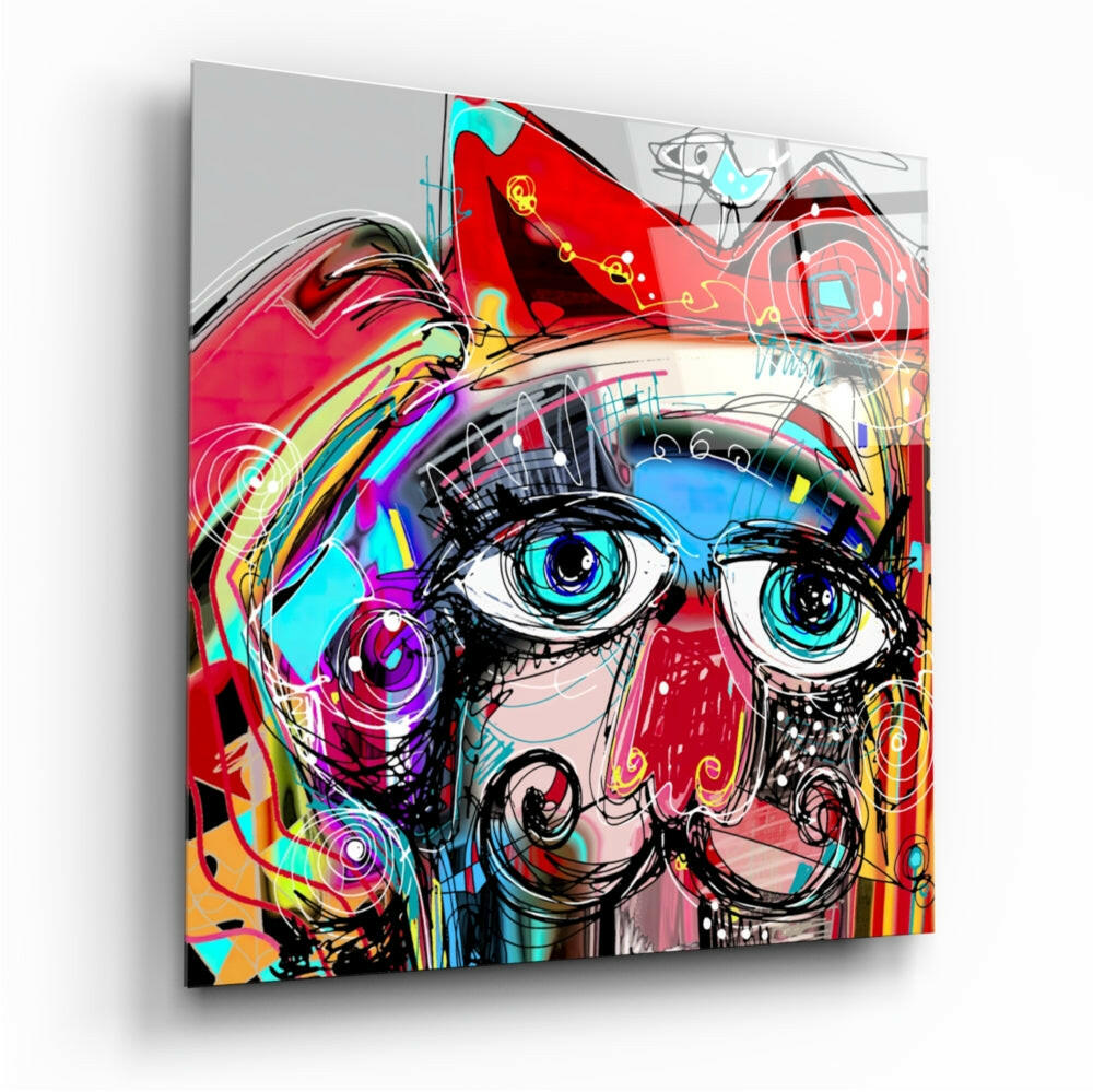 Abstract glass wall art print