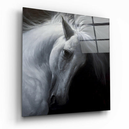 Horse glass wall art printed on tempered glass