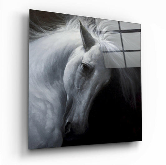 Horse glass wall art printed on tempered glass