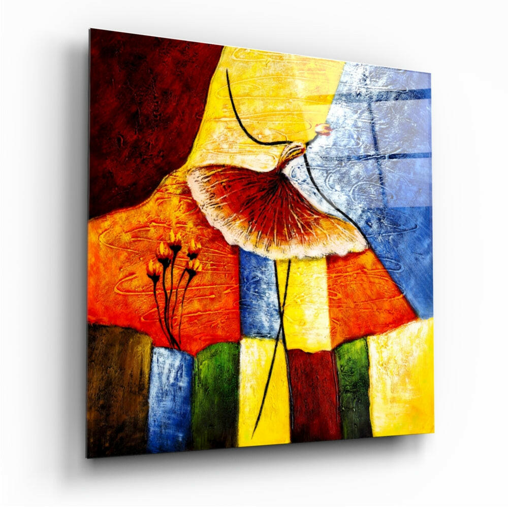Abstract glass wall art print