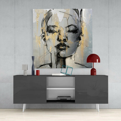 Woman's Portrait Glass Wall Art