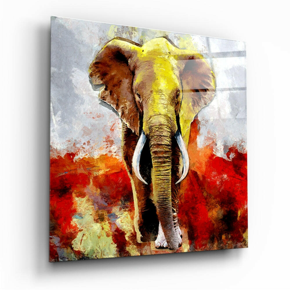 Elephant Glass Wall Art - Wildlife Wall Decor