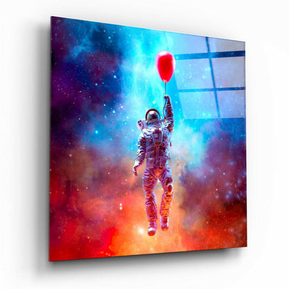 Astronaut glass wall art design panel
