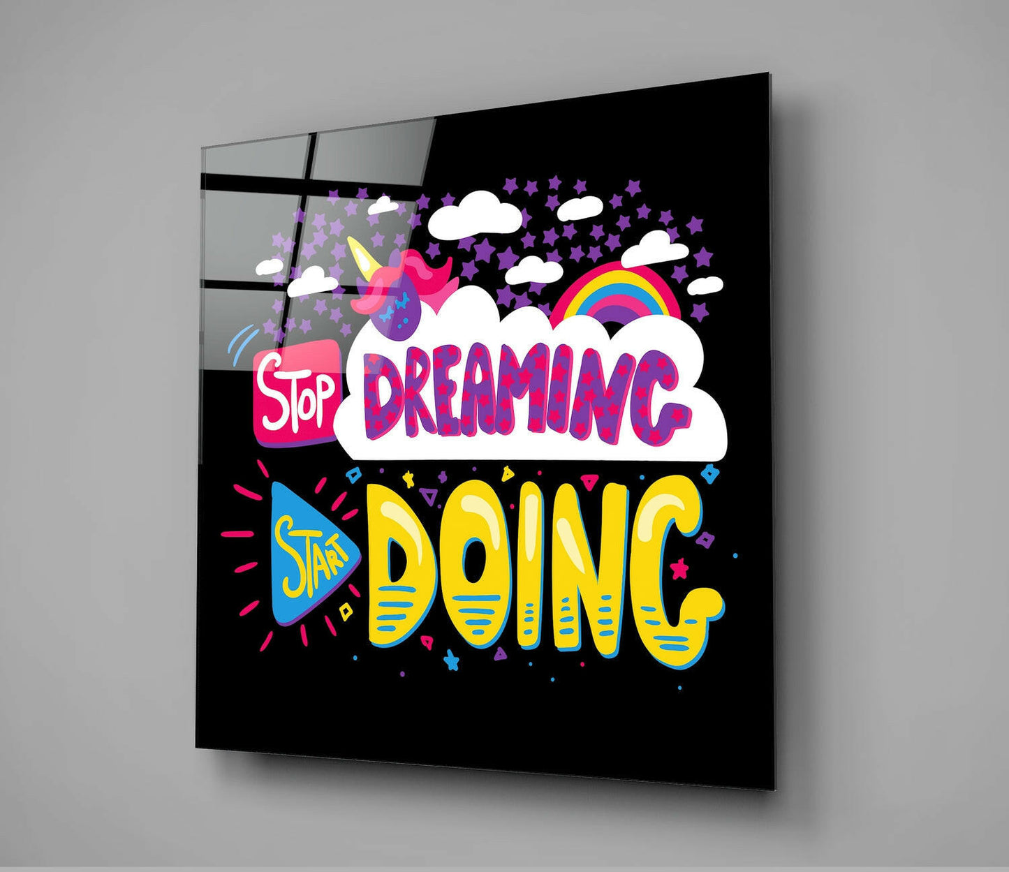 Start Doing Glass Wall Art