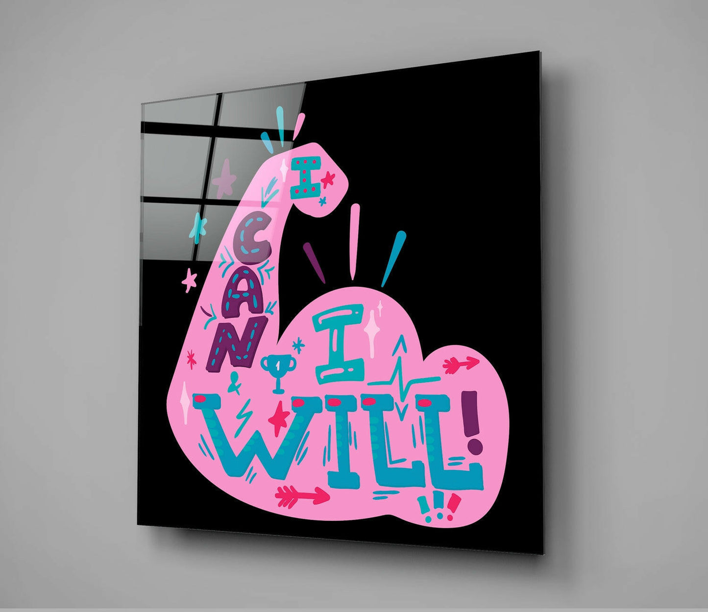 I Can I Will Glass Wall Art