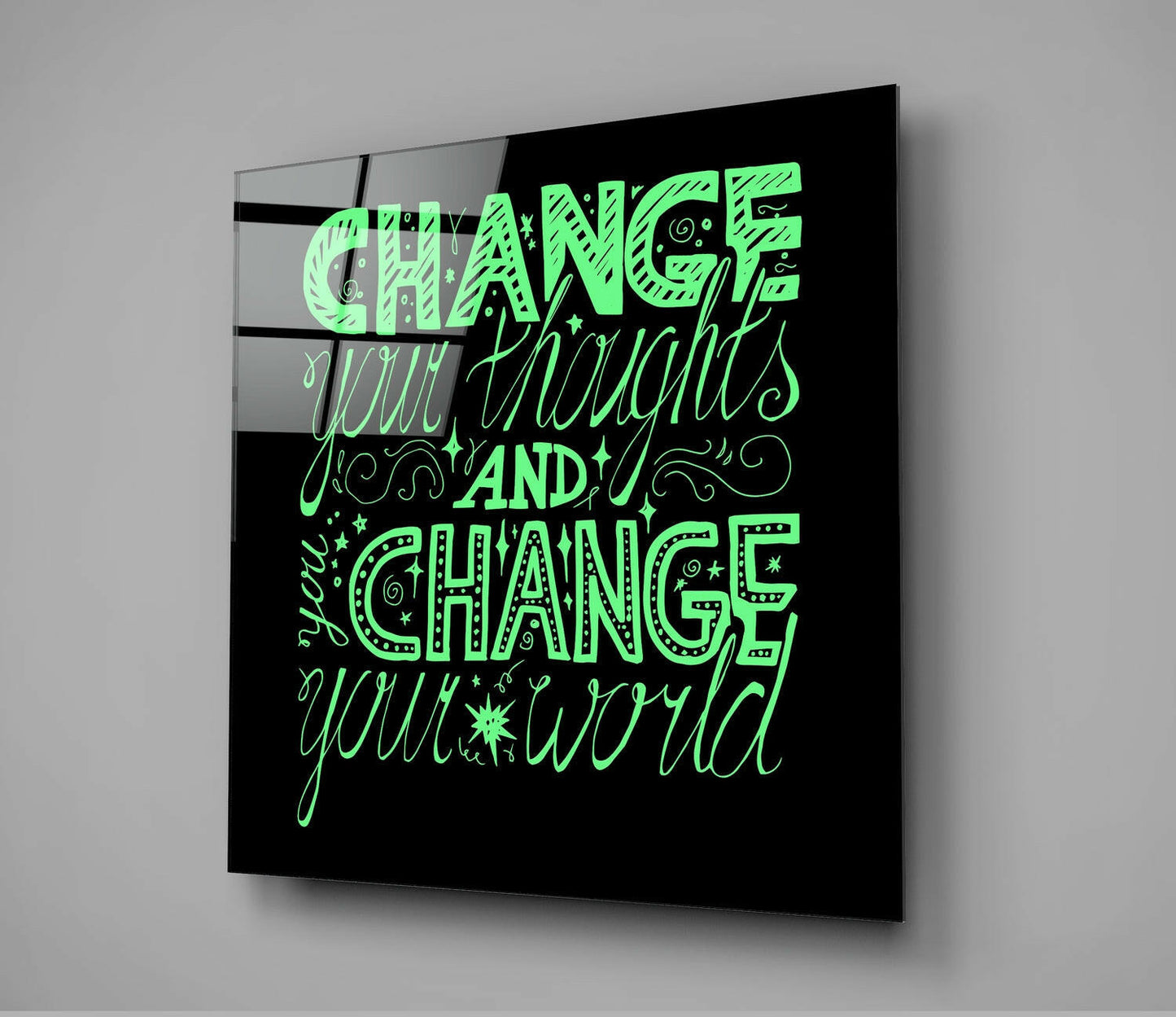 Change Your World Glass Wall Art
