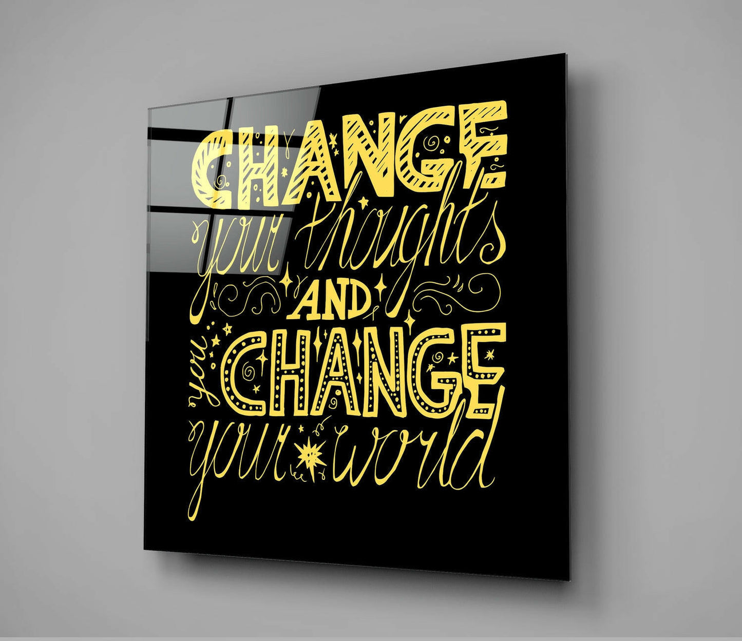Change Your World Glass Wall Art