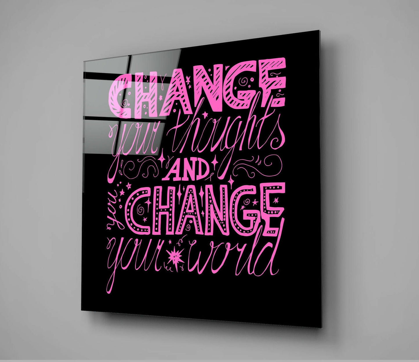 Change Your World Glass Wall Art