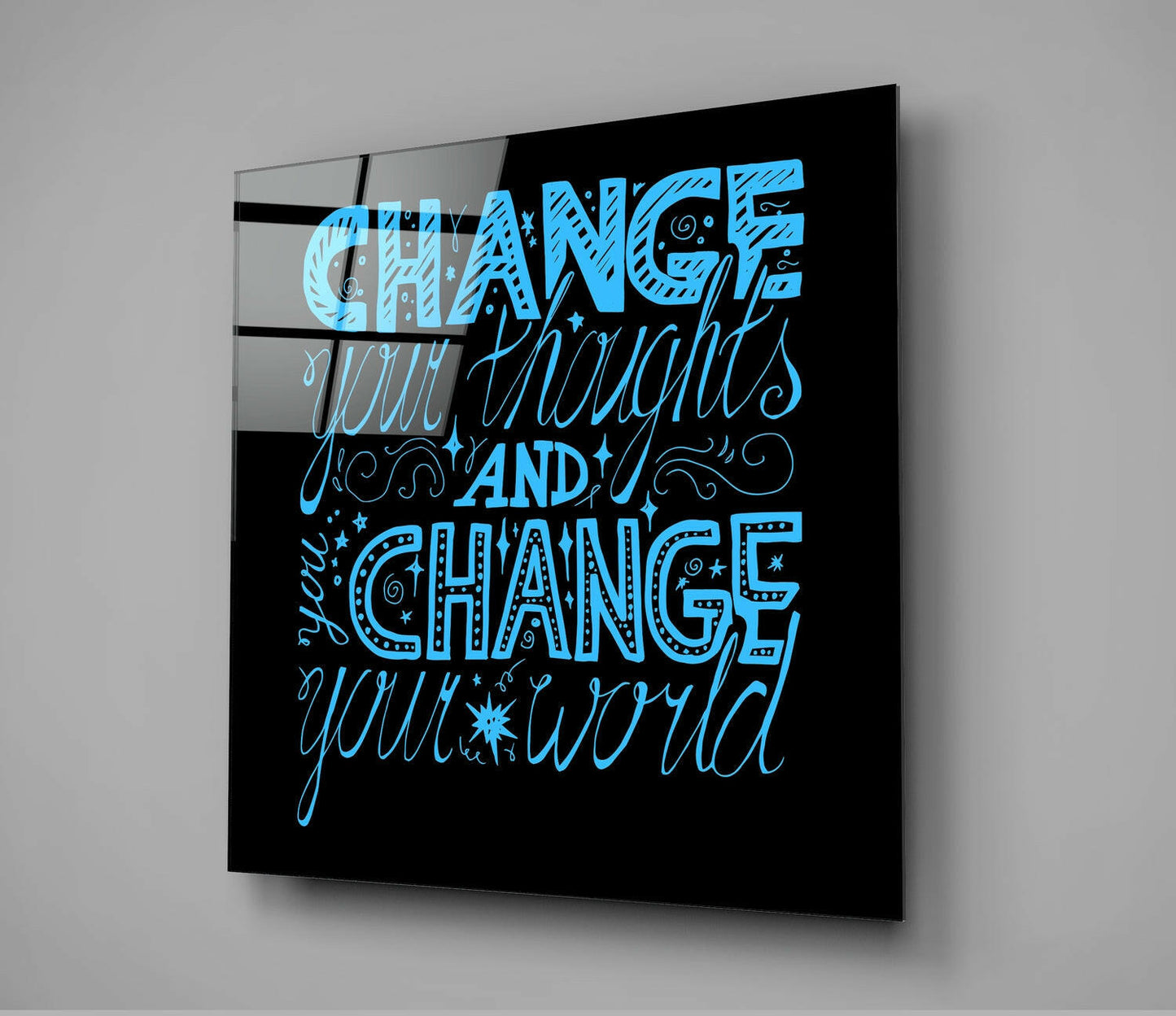 Change Your World Glass Wall Art