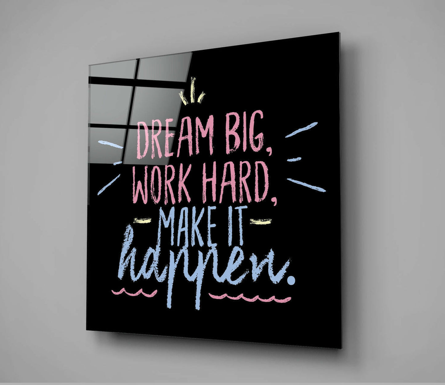 Dream Big Glass Wall Art