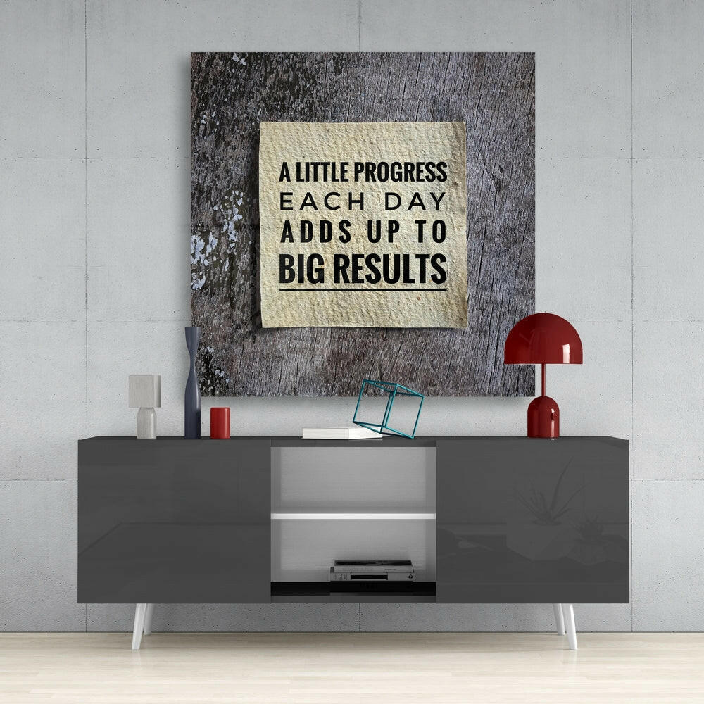 Big Results Glass Wall Art