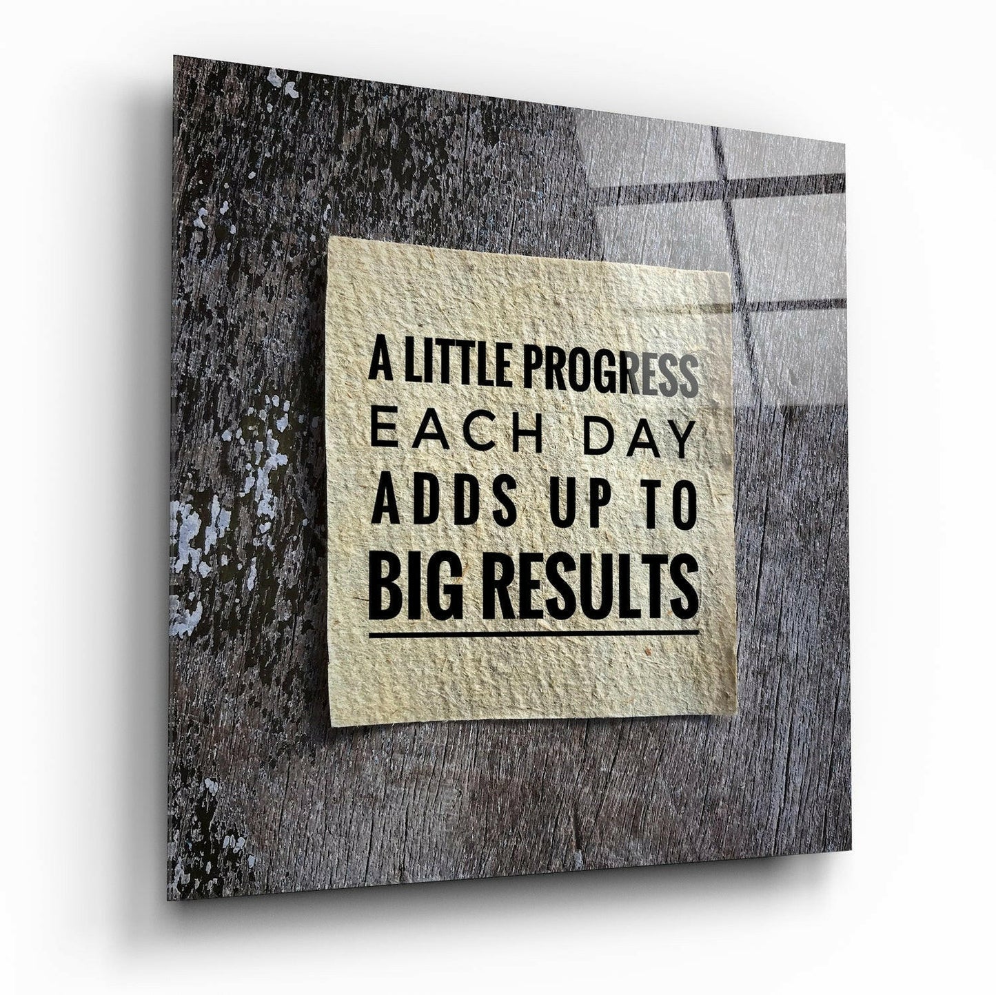 Big Results glass wall art motivational typography print